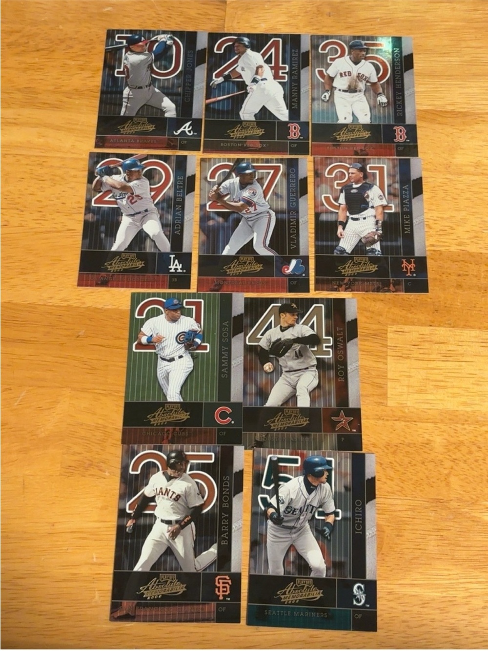 2002 Playoff Absolute Memorabilia MLB Star Player Lot-Ichiro, Barry Bonds Etc